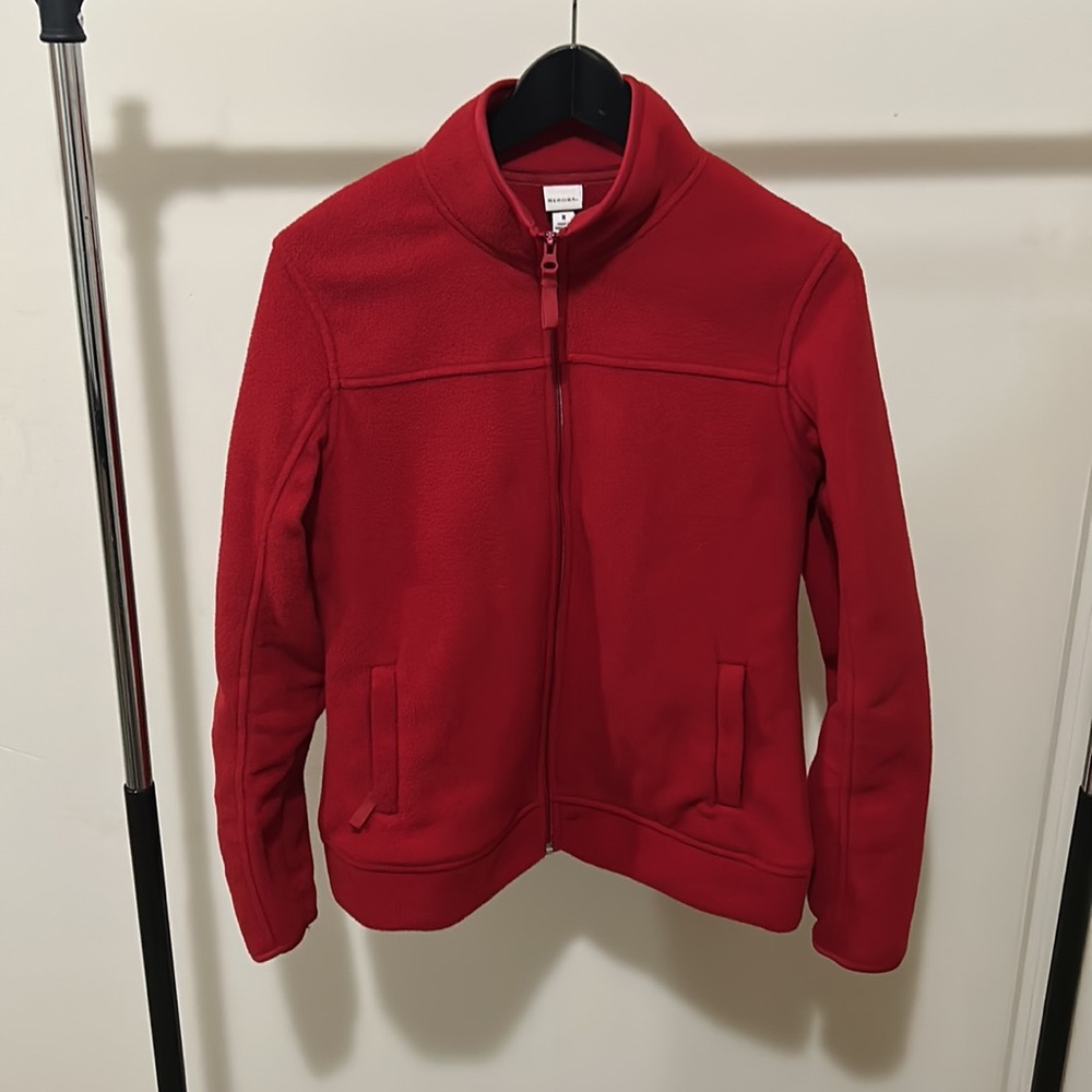 Red Warm & Soft Fleece Full Zip Jacket